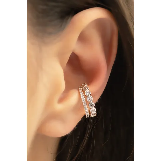 Atelier Miu, Cercei cu tija si zirconia, Argintiu