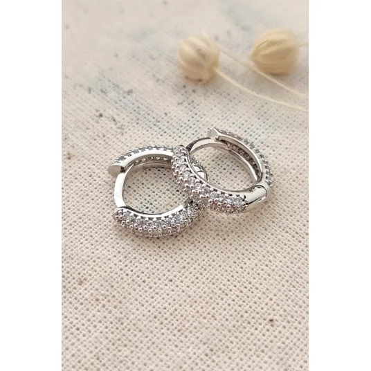 Atelier Miu, Cercei rotunzi cu zirconia, Auriu
