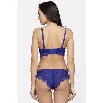 AVANT-GARDE PARIS, Sutien cu strat exterior de dantela, Indigo, 32B