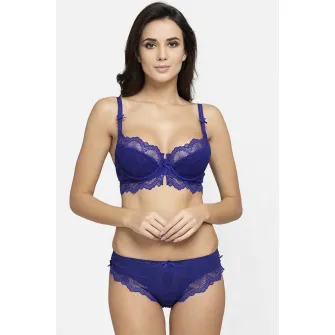 AVANT-GARDE PARIS, Sutien cu strat exterior de dantela, Indigo, 32B