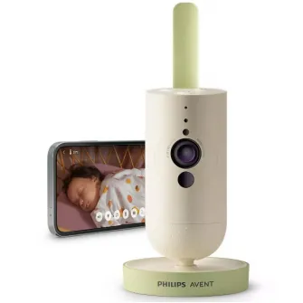 Baby monitor Philips-AVENT SCD643/26, camera pentru bebelusi conectata la aplicatia Baby Monitor+, full HD, senzor de temperatura, functie audio, iluminare de noapte