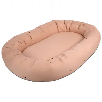 Babynest din bumbac organic pentru bebelusi Filibabba, Cool Summer, frappe