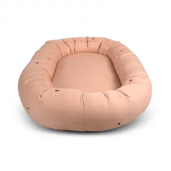 Babynest din bumbac organic pentru bebelusi Filibabba, Cool Summer, frappe