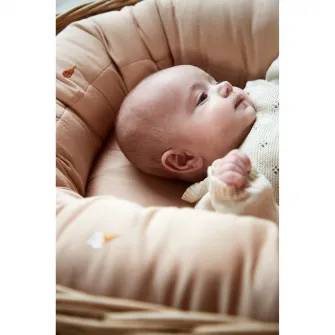 Babynest din bumbac organic pentru bebelusi Filibabba, Cool Summer, frappe