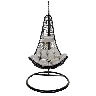 Balansoar Heinner Elda, ratan sintetic, gri, 80x102x124/195cm