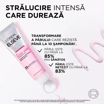 Balsam L'Oreal Paris Elseve Glycolic Gloss pentru stralucirea parului, 11% Acid Glicolic, 150 ml