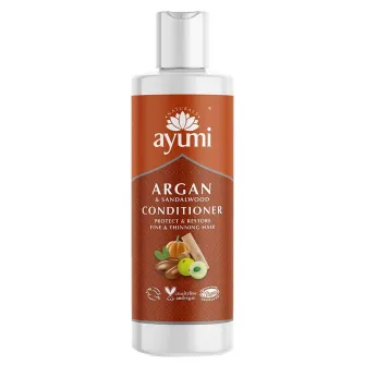 Balsam protector si regenerant Ayumi cu ulei de argan si lemn de santal pentru par fragil si subtire, 250 ml