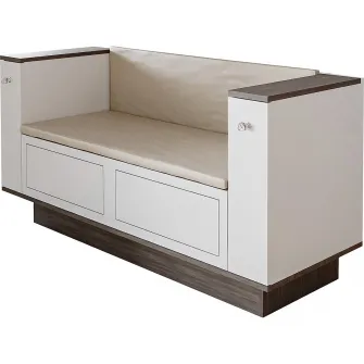 Bancheta bucatarie Kring Leeds, 150x55x76 cm, include spatiu depozitare, culoare alb / wenge