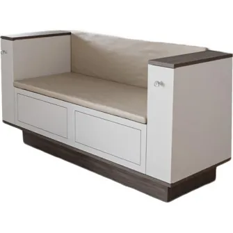 Bancheta bucatarie Kring Leeds, 150x55x76 cm, include spatiu depozitare, culoare alb / wenge