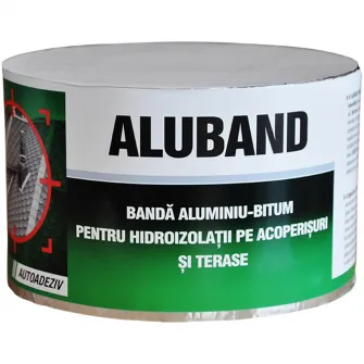 Banda aluminiu-bitum Den Braven RolaISO, pentru hidroizolatii pe acoperisuri si terase, autoadeziv, 1.2mm, 10cm, 10m