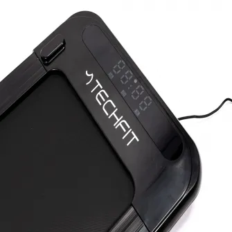 Banda de mers / alergare TECHFIT WALKING PAD WP-500, Suprafata Alergare 42x110cm, Greutate utilizator 100 Kg, Sistem absortie socuri, Bluetooth APP FITSHOW, KINOMAP Telecomanda, 99% asamblata, Negru