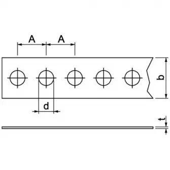 Banda de montaj OBO BETTERMANN 1475914, perforata, MZ029 LII17 FS, 17x0,7mm