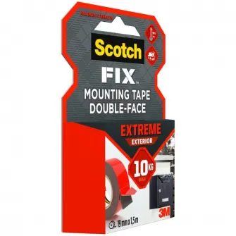 Banda dublu adeziva montare exterior, 19mmx1.5m, Scotch-Fix™ Extreme 3M