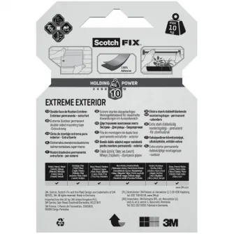 Banda dublu adeziva montare exterior, 19mmx1.5m, Scotch-Fix™ Extreme 3M