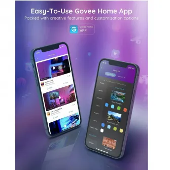 Banda LED RGB inteligenta Govee H615A RGB, Wi-Fi, Bluetooth, sincronizare muzica, lumina colorata, 5m, compatibil Google Assistant  Alexa