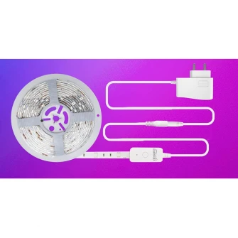 Banda LED RGB inteligenta Nous F1, Wi-Fi, comanda vocala, senzor sincronizare muzica, 24W, 1700 lm, A++, lumina colorata, 5m, compatibil Google Assistant, amazon alexa