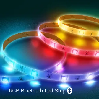 Banda LED RGB inteligenta Nous F6, Bluetooth, 12W, lumina colorata, 5m