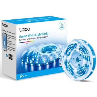 Banda LED RGB inteligenta TP-LINK Tapo L900-5, Wi-Fi, control vocal, 13.5W, 2100 lm, lumina colorata, compatibil Amazon Alexa si Google Assistant, 5m