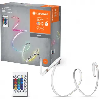 Banda LED RGB Ledvance, cu telecomanda, dimabila, sincronizare muzica, 20W, lumina colorata, IP20, 5m
