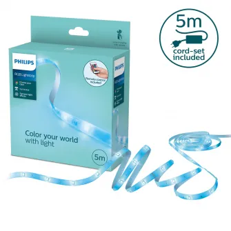 Banda LED RGB Philips, cu telecomanda, 10W, 250 lm, 5m