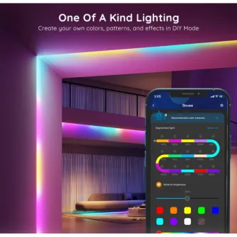 Banda LED RGBIC inteligenta Govee Basic H618C, Wi-Fi, Bluetooth, sincronizare muzica, compatibil Alexa/Google Assistant, 10m