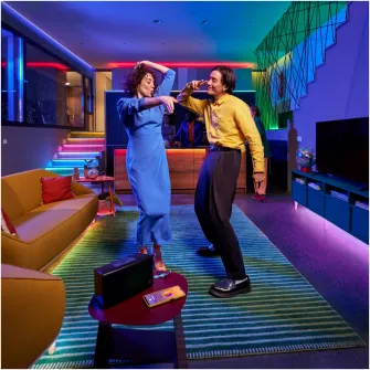 Banda LED RGBW inteligenta WiZ Connected, Matter, Wi-Fi, Bluetooth, 10W, IP20, sincronizare muzica, control vocal, 10m