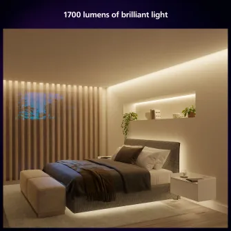Banda LED RGBWW inteligenta Philips Hue Solo, Bluetooth, zigbee, 20W, 1700 lm, lumina colorata, IP20, 5m