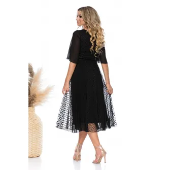 BAROCCA, Rochie evazata cu buline, Negru, 38