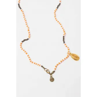 Barts, Colier cu margele si pandantiv in forma de scoica, Portocaliu