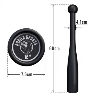 Bata cu greutate Indian Clubbells, Gorilla Sports, 12 KG