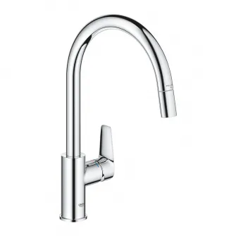 Baterie bucatarie Grohe StartEdge 30550000, 3/8'', inalta, tip C, dus extractabil, crom