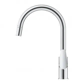 Baterie bucatarie Grohe StartEdge 30550000, 3/8'', inalta, tip C, dus extractabil, crom