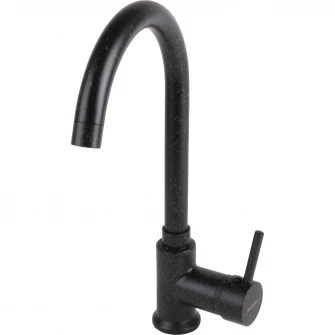 Baterie bucatarie SanDonna F 7073, cu aerator, cartus ceramic, Alama, Negru
