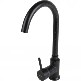 Baterie bucatarie SanDonna F 7073, cu aerator, cartus ceramic, Alama, Negru
