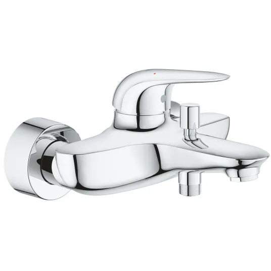 Baterie cada Grohe Eurostyle, monocomanda, 1/2, cartus ceramic, limitator debit/temperatura, protectie reflux, diverter, Crom