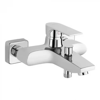 Baterie cada si dus Ferro Square, cartus ceramic, Crom, fara accesorii