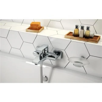 Baterie cada si dus Ferro Square, cartus ceramic, Crom, fara accesorii