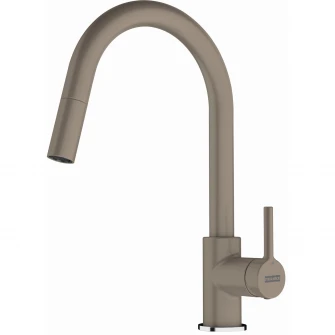 Baterie Franke Lina Extractibil, pipa pivotanta 150grade, racorduri flexibile inox, cartus ceramic, Oyster