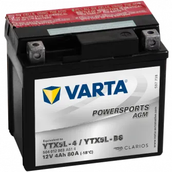Baterie Moto Varta AGM YTX5L-BS 504012 AC MOTO 12V 4Ah 114x71x106