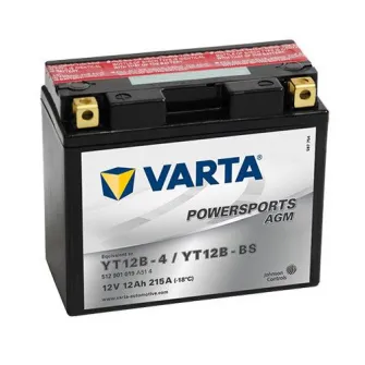 Baterie Moto Varta Powersports AGM 512901019, 12V, 12Ah, echivalent YT12B-BS / YT12B-4