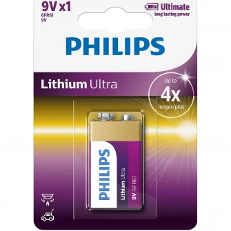 Литиевый аккумулятор Philips Ultra 9 В, 1 шт.