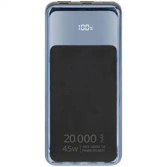 Baterie portabila pentru laptop Rivacase VA1075 (20000 mAh), QC/PD 45W, LCD, Negru