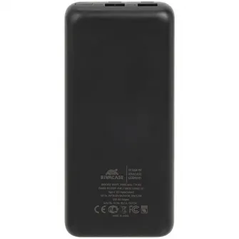 Baterie portabila pentru laptop Rivacase VA1075 (20000 mAh), QC/PD 45W, LCD, Negru