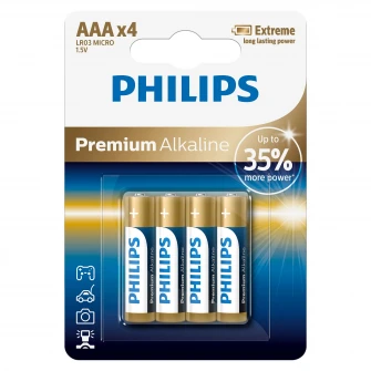 Baterii Philips Premium Alkaline AAA 4-blister