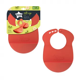 Нагрудник Tommee Tippee Roll & Go, с 6 мес, красный