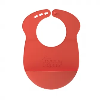 Нагрудник Tommee Tippee Roll & Go, с 6 мес, красный