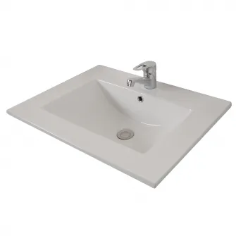 Baza mobilier si lavoar Badenmob 054, laterale PAL, front MDF vopsit, 60 cm, alb ultralucios