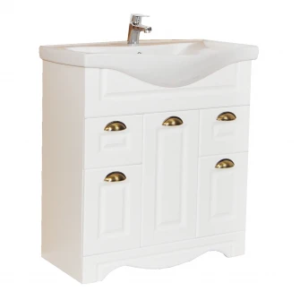 Baza mobilier si lavoar Badenmob 172, MDF, PAL, 75x81x45 cm, Alb rustic