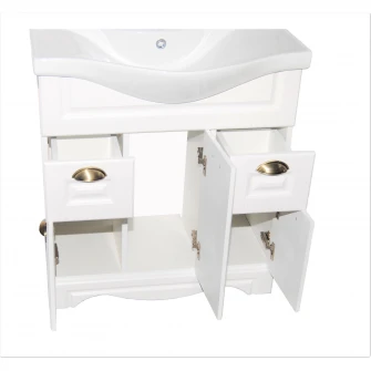 Baza mobilier si lavoar Badenmob 172, MDF, PAL, 75x81x45 cm, Alb rustic