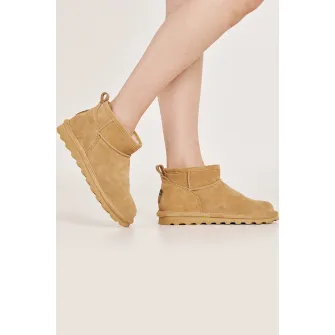 BEARPAW, Ghete impermeabile de piele intoarsa fara inchidere, Camel, 36